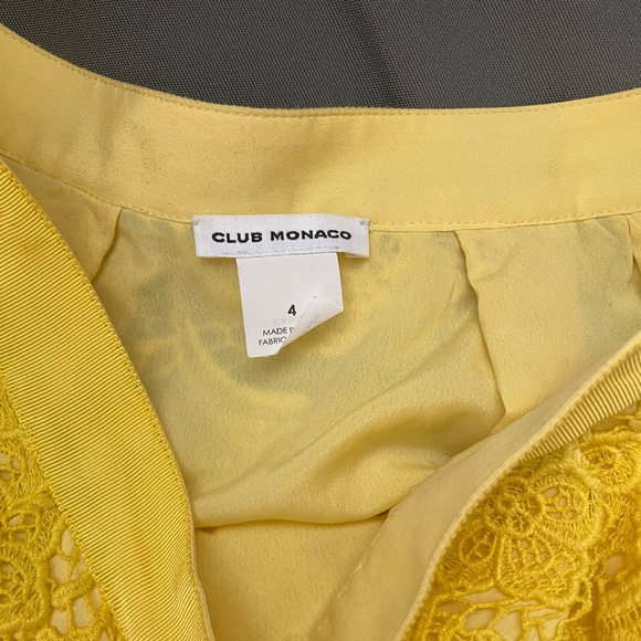Club Monaco Yellow Lace Mini Skirt 4 - Picture 6 of 6